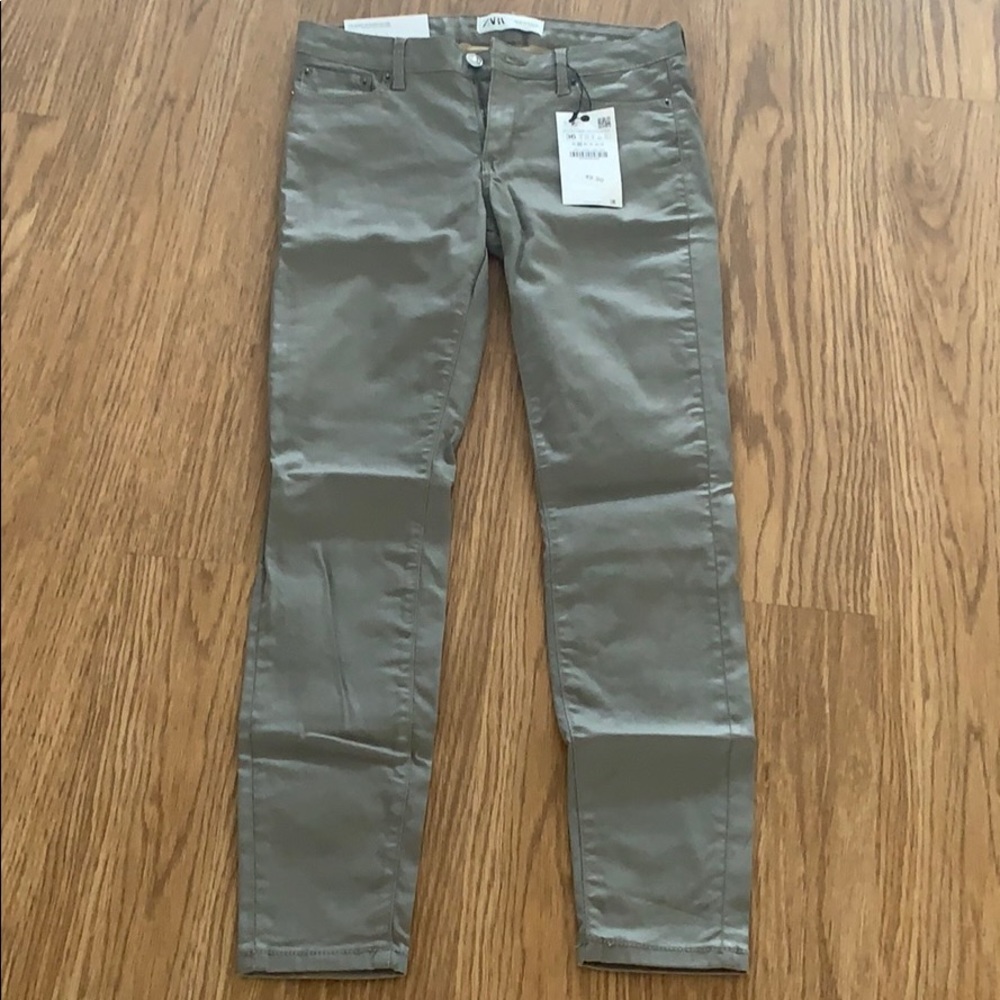 NWT Zara Premium Skinny Jeans in Gray Coating